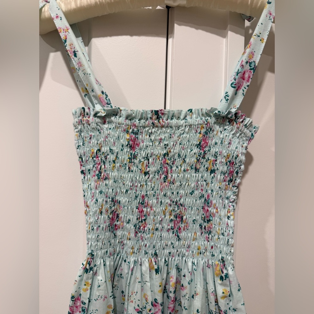 *NWT CB POSITANO Floral Smocked Mini Dress with Ruffle Straps - Picture 7 of 8